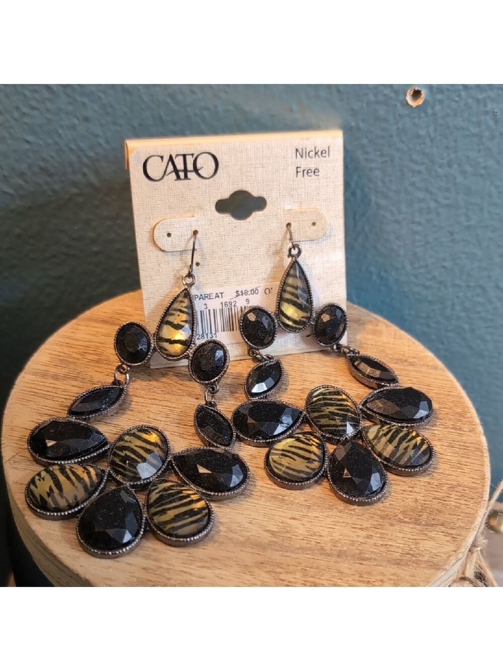 Cato Black and Yellow Statement Earrings